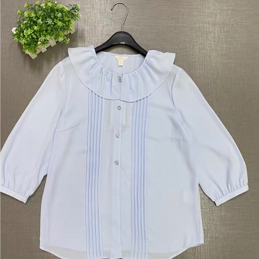 Prich Light Blue Ruffled Blouse - Picture 2 of 6